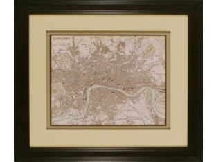 Sepia Map of London 26W x 22H