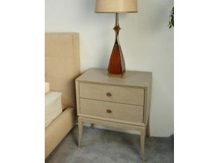 Chelsea Textiles Mid-Century Modern Bedside Table in Custard Finish