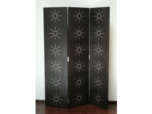 Black Shagreen Leather Floor Screen