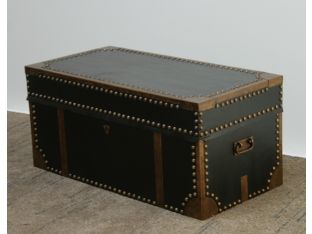 Black Leather and Brass Trunk