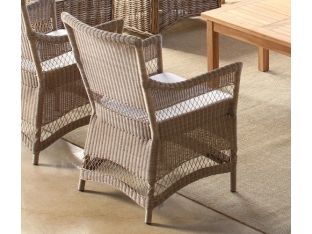 Square Back Wicker Patio Chair in Gray
