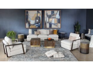 Bloquer Navy, Grey, Gold I 50W x 54H