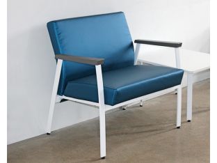 Blue Bariatric Waiting Room Chair w/ White Frame