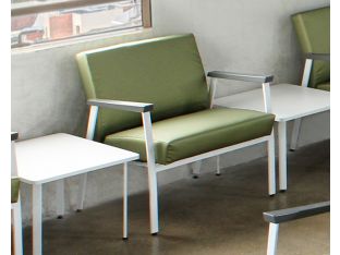 Green Bariatric Waiting Room Chair w/ White Frame