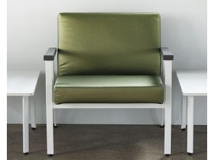 Green Bariatric Waiting Room Chair w/ White Frame