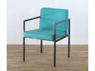 Turquoise Blue Fabric Arm Chair