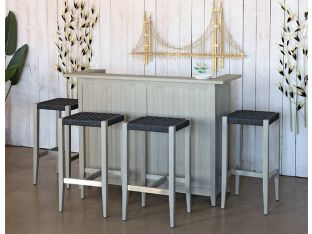 Grey Teak Outdoor Bar Cabinet