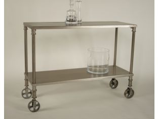 Polished Iron Trolley Bar Cart