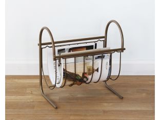 Antique Brass Magazine Rack