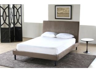 Tan Velvet Queen Bed