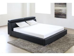 Vertu Black Leather King Bed