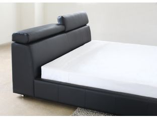 Vertu Black Leather King Bed