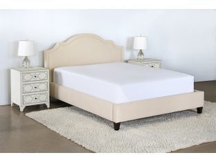 Upholstered Queen Bed in Linato Cream 