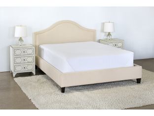 Flared Queen Bed in Linato Cream