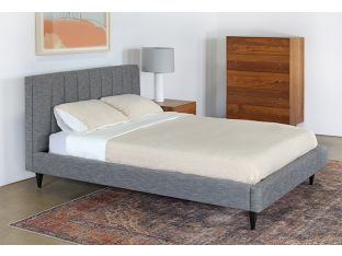 Channeled Graphite Queen Platform Bed
