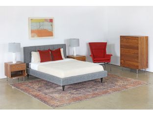 Channeled Graphite Queen Platform Bed