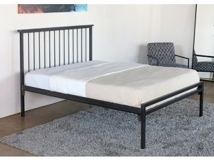Black Steel Shaker Style Queen Bed