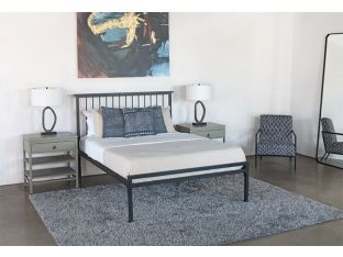 Black Steel Shaker Style Queen Bed