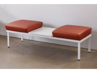 Orange Double Seat Waiting Room Bench W/ Table