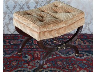 Set Of 2 Curule Vintage Benches