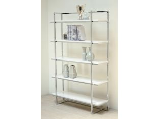Gloss White and Chrome Bookcase