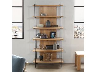 Light Oak And Iron Bookcase