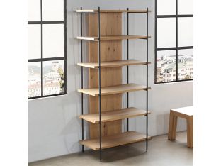 Light Oak And Iron Bookcase