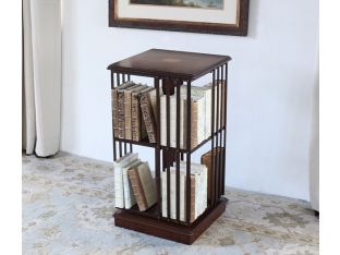 Mahogany Revolving Bookcase with Inlaid Top