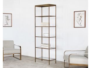 Mitchell Gold Vienna Bookcase in Antique Brass