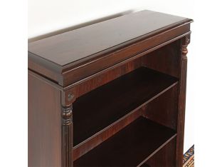 Mahogany 4-Shelf Bookshelf W/Fluted Column Detail 