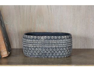 Small Kjeld Black Oval Pot