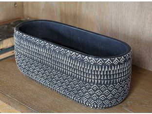 Medium Kjeld Black Oval Pot