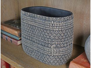 Large Kjeld Black Oval Pot