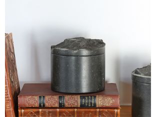 Marble Round Box With Rock Hewn Lid