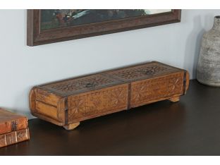 Carved Reclaimed Wood Indian Box