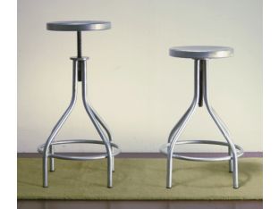 Galvanized Metal Adjustable Bar Stool with Round Foot Rail