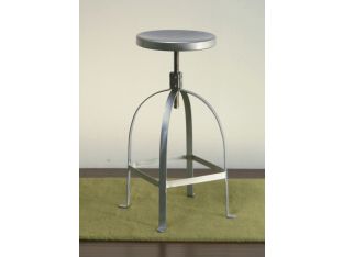 Galvanized Metal Adjustable Bar Stool with Square Foot Rail