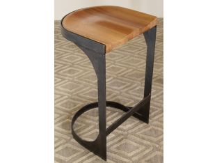 Dark Walnut and Metal Bar Stool