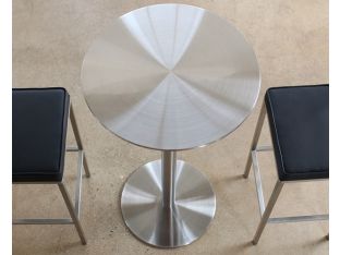 Brushed Stainless Steel Round Bar Table