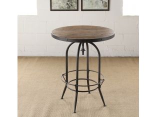 Metal Adjustable Bar Table with Wooden Top