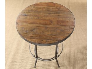 Metal Adjustable Bar Table with Wooden Top