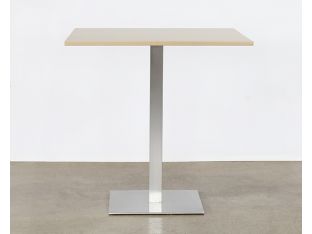 Square Maple Top Bar Table W/Brushed Aluminum Base