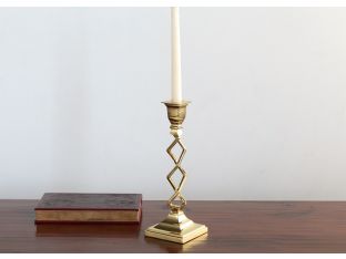 Polished Brass Open Work Candle Holder