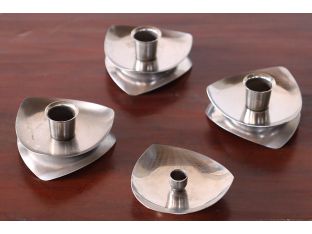 Set of 4 Metal Candlestick Holders