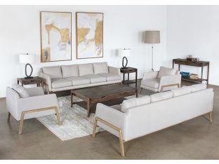 Natural Oak Track Sofa with Ivory Upholstery