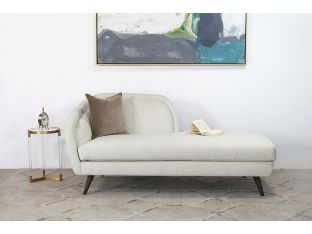 Ivory Curved Channeled Back Left Arm Facing Chaise