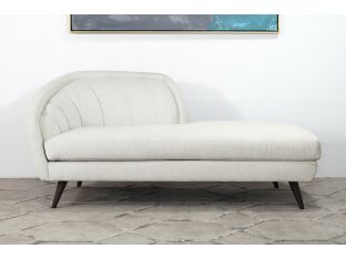 Ivory Curved Channeled Back Left Arm Facing Chaise