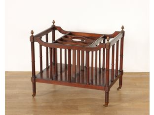 Regency Style Canterbury w/ Brass Finials - Cleared