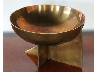 Brass Bowl On Deco Pedestal - Cleared