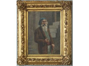 Portrait Old Man With Pipe, Late 19th Century 21W x 33H
